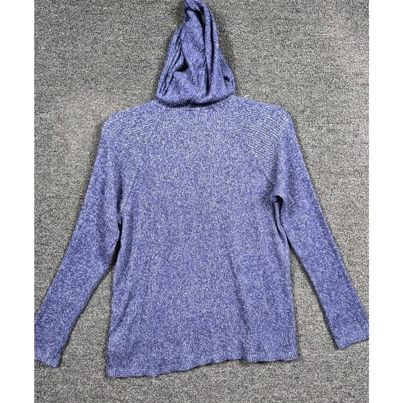 Kenneth Cole New York Sweater Womens Medium Blue Hooded Pullover Long Sleeve - Picture 4 of 8